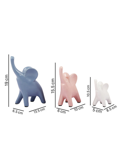 Set of 3 Tiny Elephant Showpieces