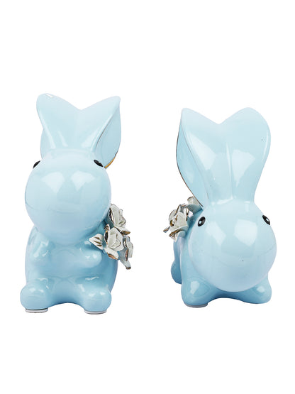 Azure Rebbit Pair Coastal Charm Set