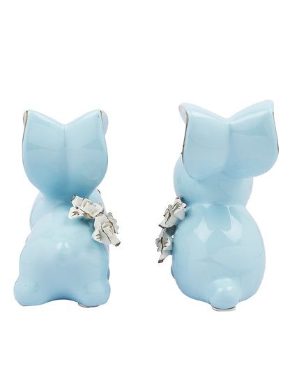 Azure Rebbit Pair Coastal Charm Set