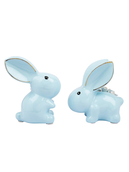 Azure Rebbit Pair Coastal Charm Set