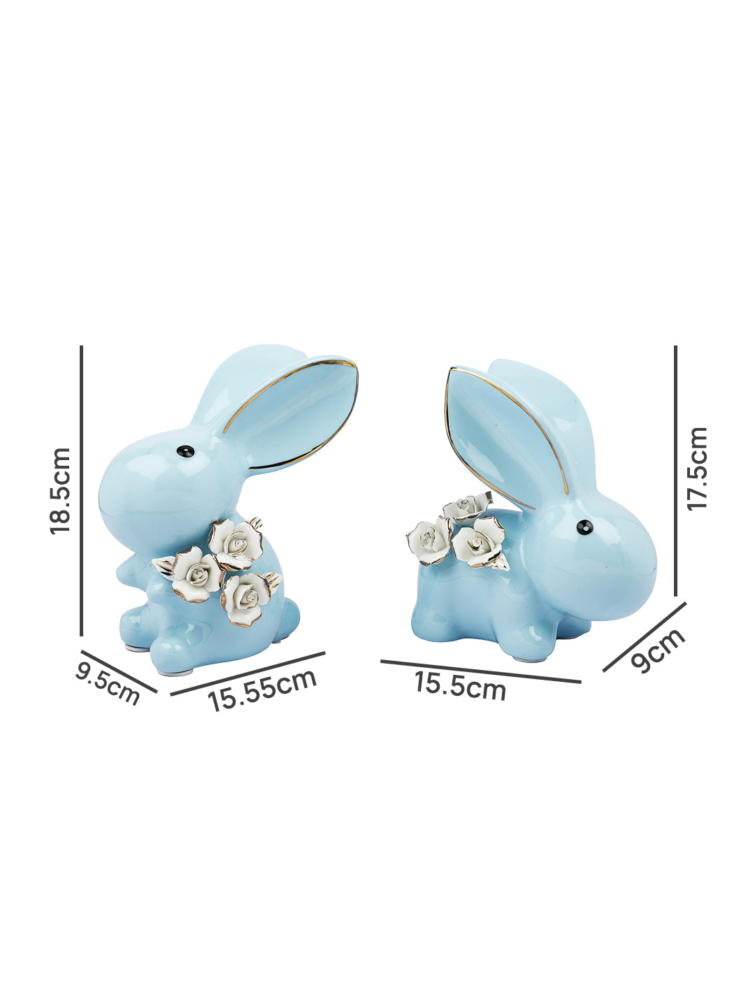 Azure Rebbit Pair Coastal Charm Set