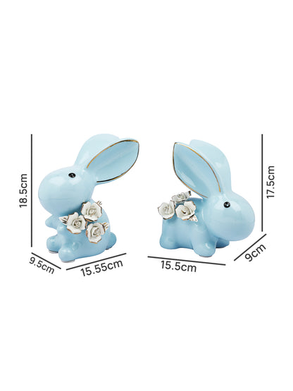 Azure Rebbit Pair Coastal Charm Set