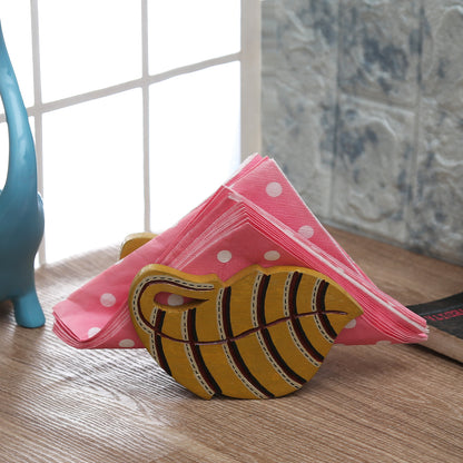 Hand painted Fish Design Wood Napkin Holder