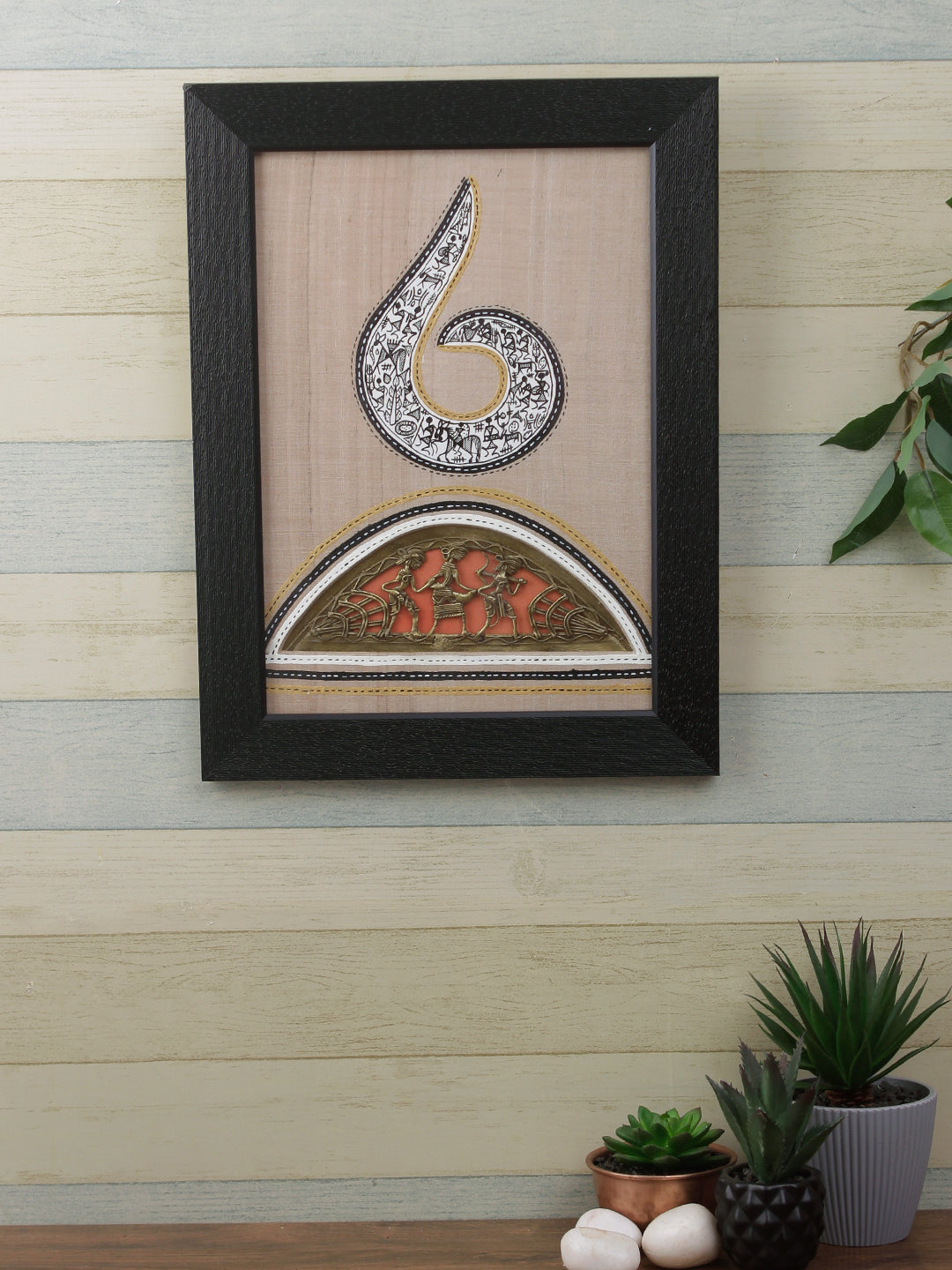 Handcrafted Wood Finish Worli Art Wall Hanging