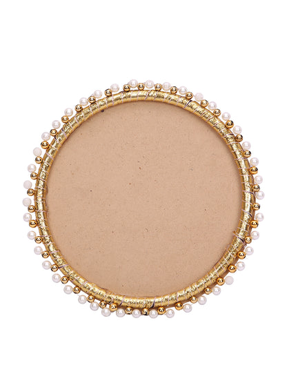 Red Kundan Rakhi Set with Ganesh Thali