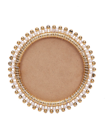 Orange Tassel Rakhi Set with Ganesh Thali