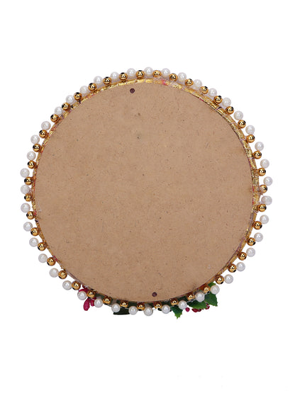 Lavender Floral Rakhi Set with Pink Thali