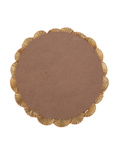 Evil eye Rakhi set with a golden designer thali