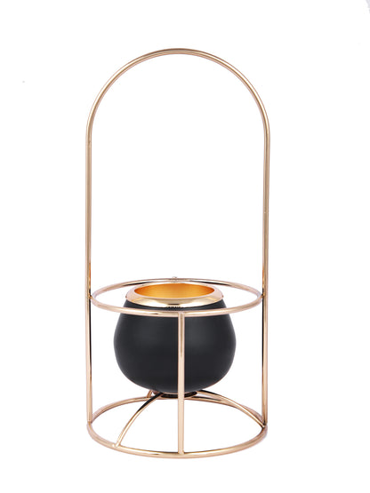 Regal Radiance Golden Metal Candle Holder