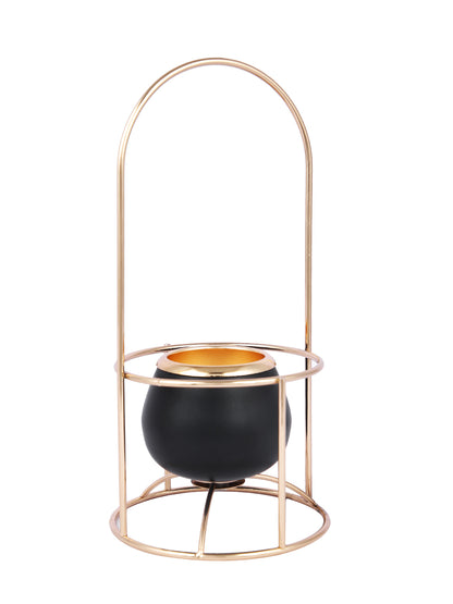 Regal Radiance Golden Metal Candle Holder