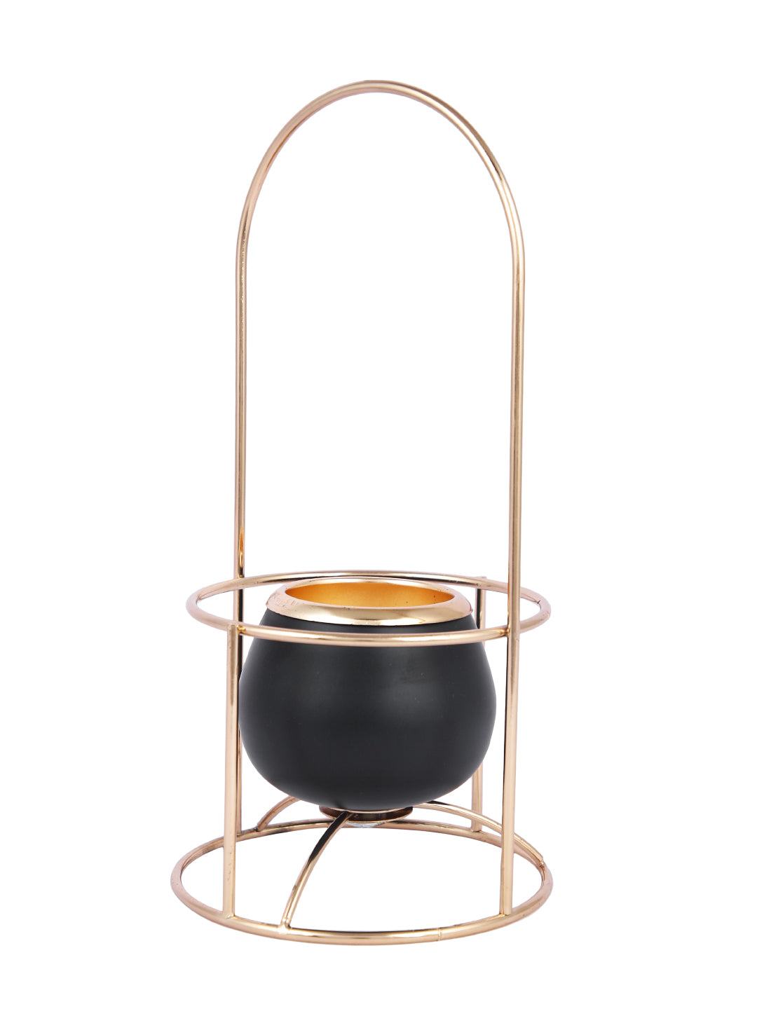 Regal Radiance Golden Metal Candle Holder