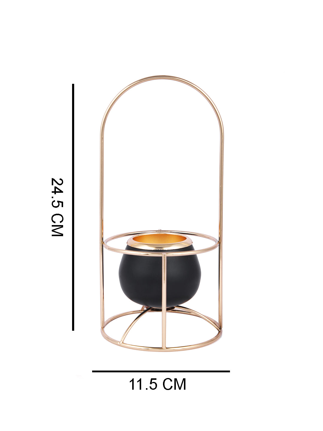 Regal Radiance Golden Metal Candle Holder