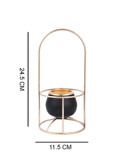 Regal Radiance Golden Metal Candle Holder