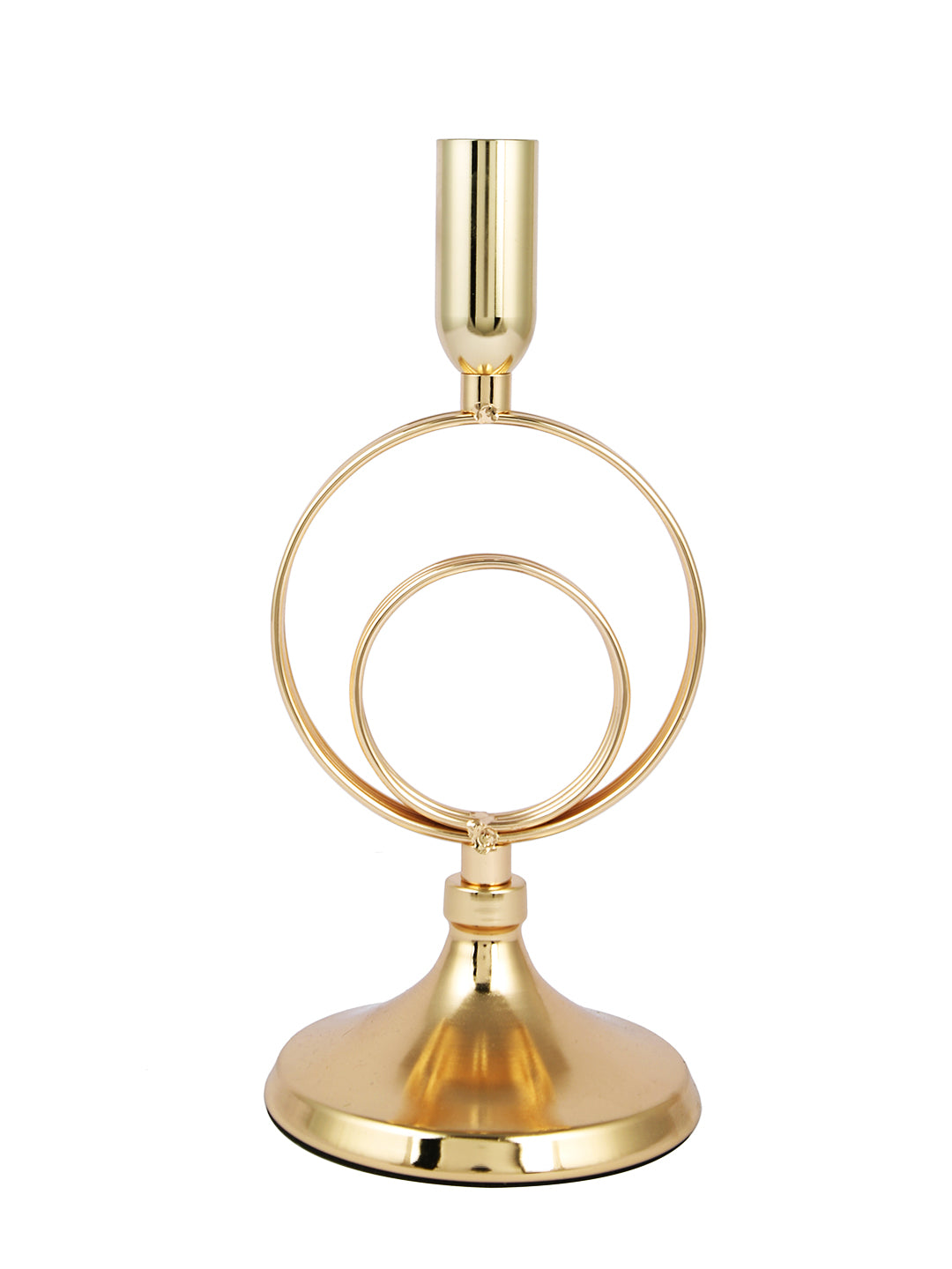Elegant Golden Metal Rings Candle Stand