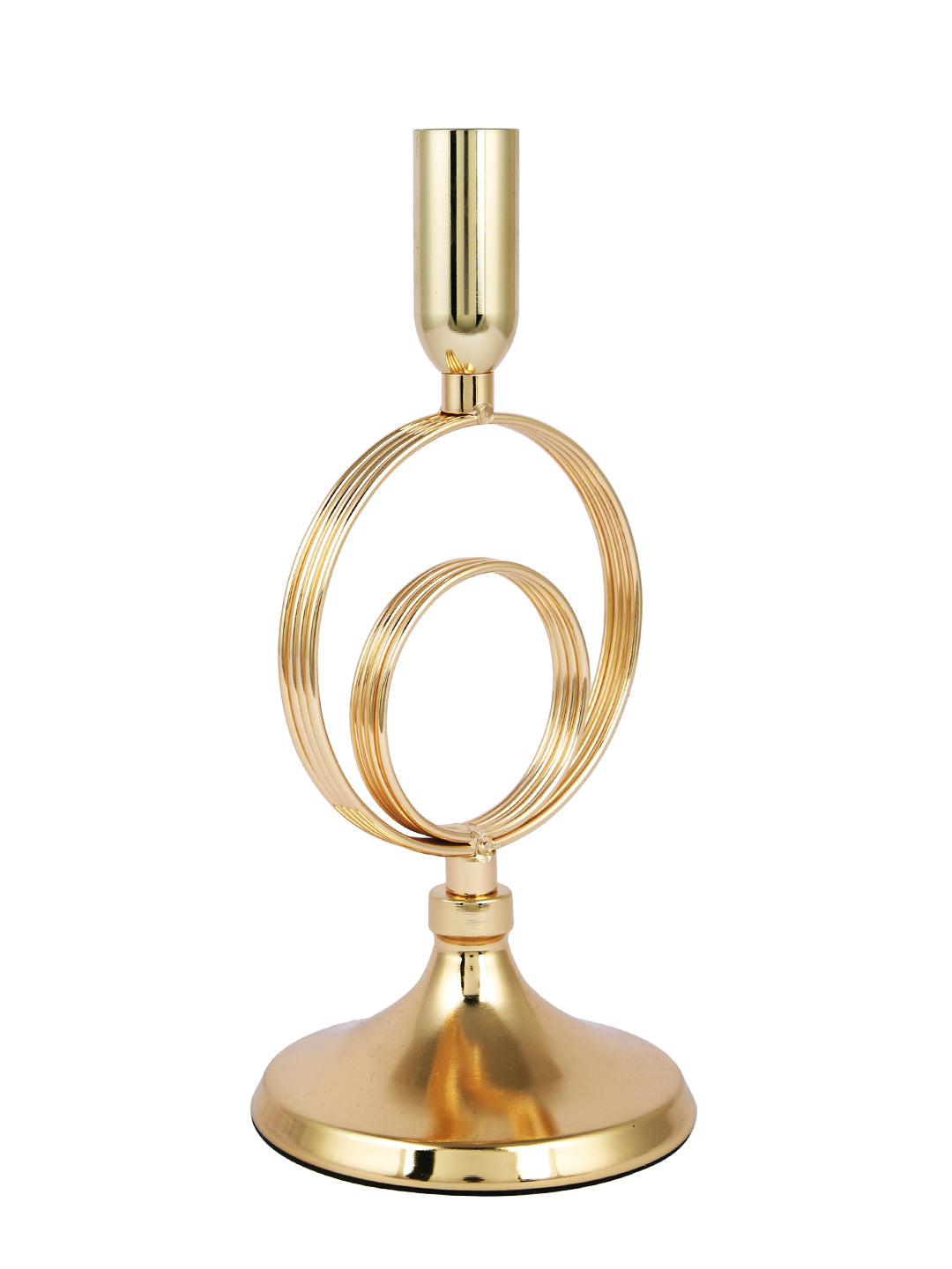 Elegant Golden Metal Rings Candle Stand