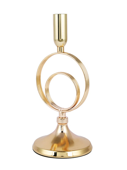 Elegant Golden Metal Rings Candle Stand