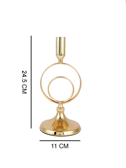 Elegant Golden Metal Rings Candle Stand