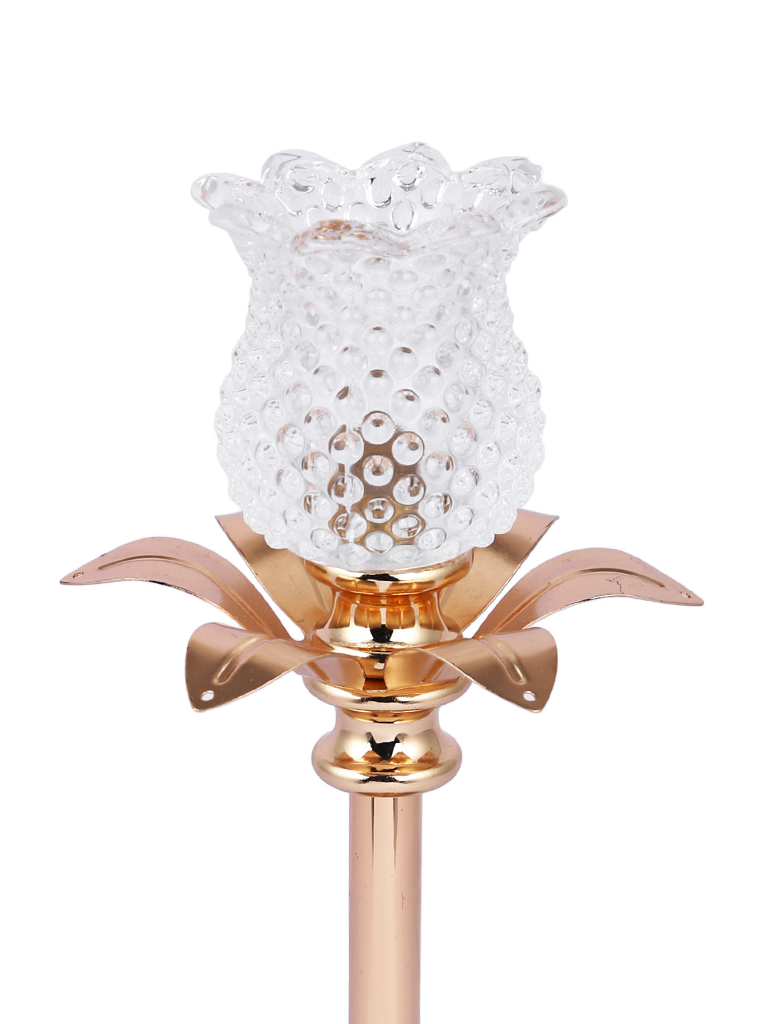 Golden Metal & Glass Candle Holder