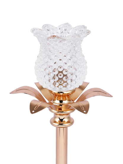 Golden Metal & Glass Candle Holder