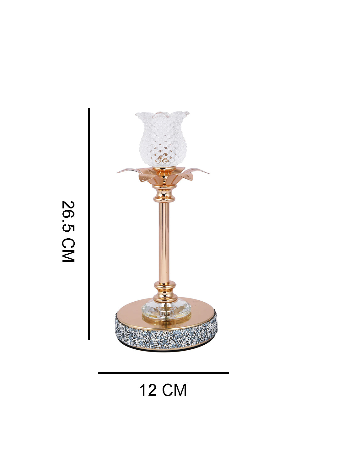 Golden Metal & Glass Candle Holder