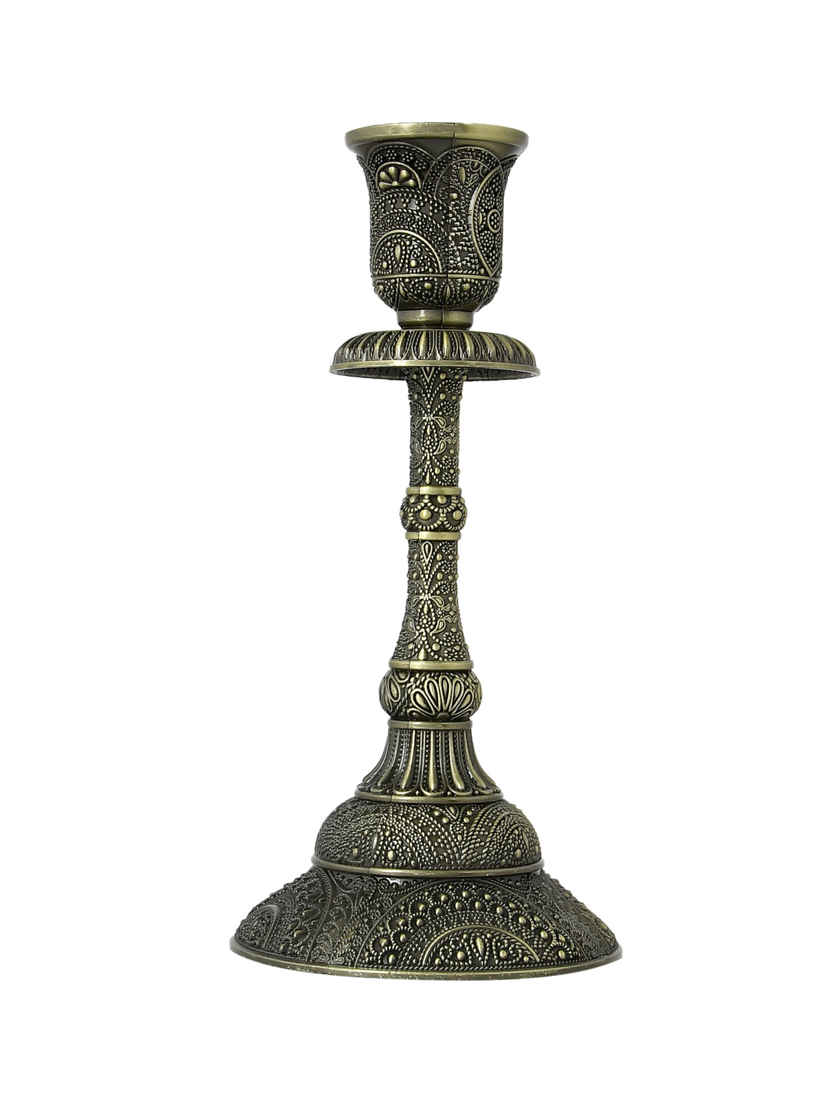 Black Textured Metal Candle Holder