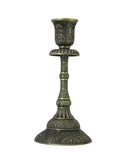Black Textured Metal Candle Holder