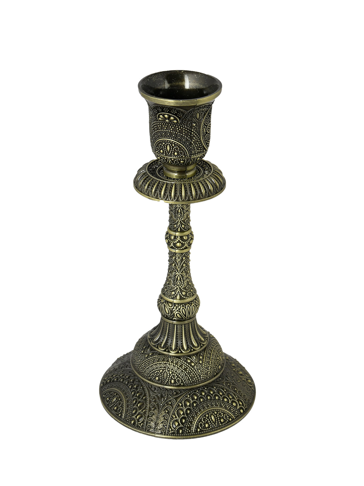 Black Textured Metal Candle Holder
