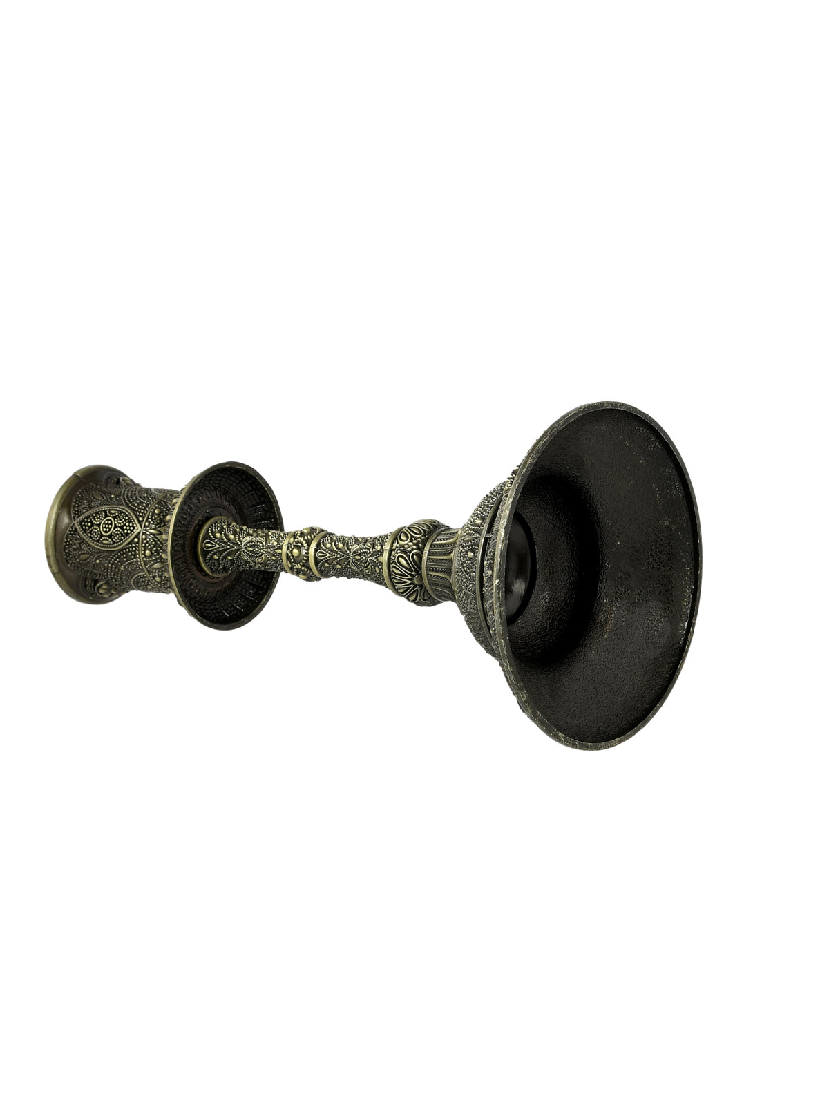 Black Textured Metal Candle Holder