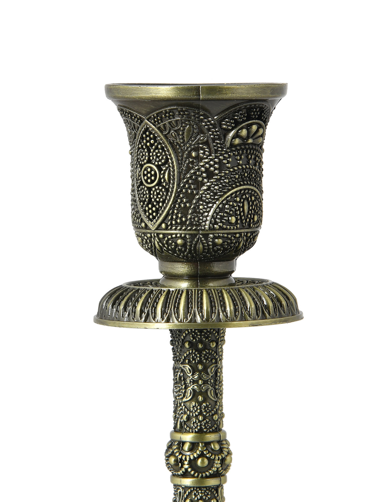 Black Textured Metal Candle Holder