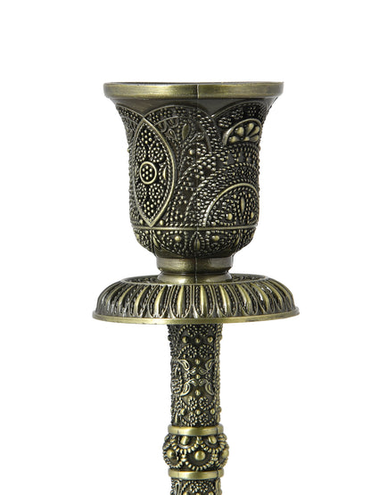 Black Textured Metal Candle Holder