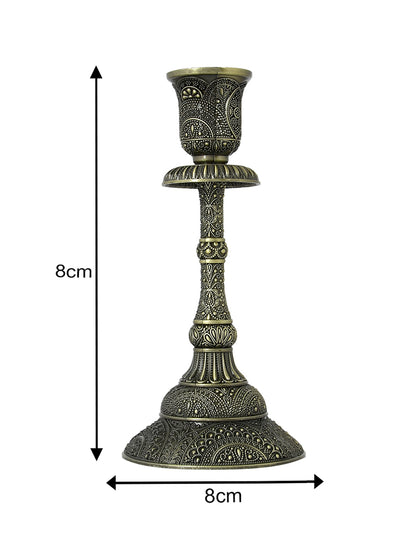 Black Textured Metal Candle Holder