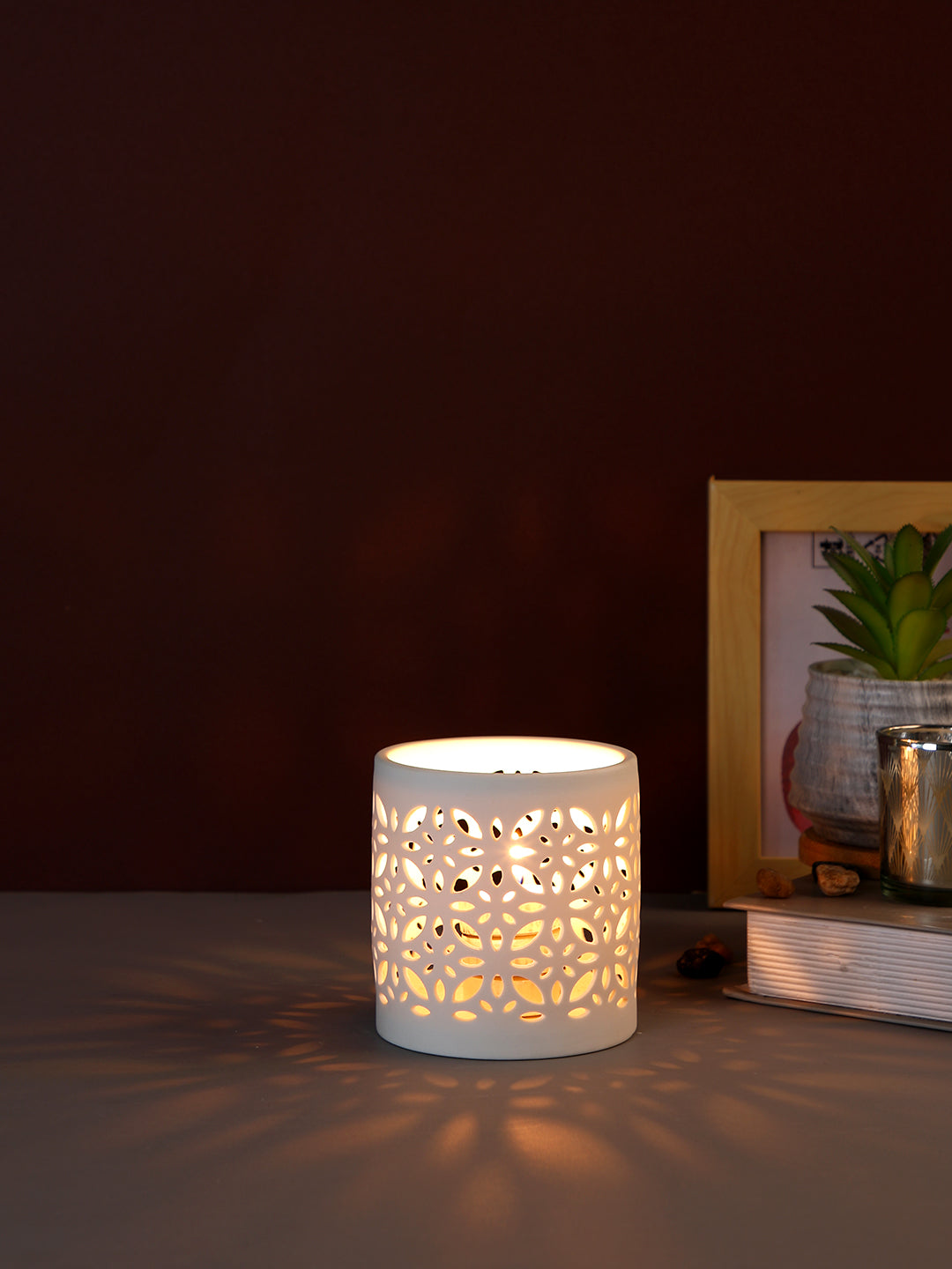 White Candle Holder