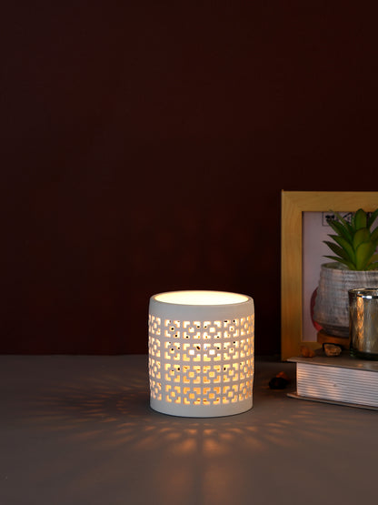 White Candle Holder