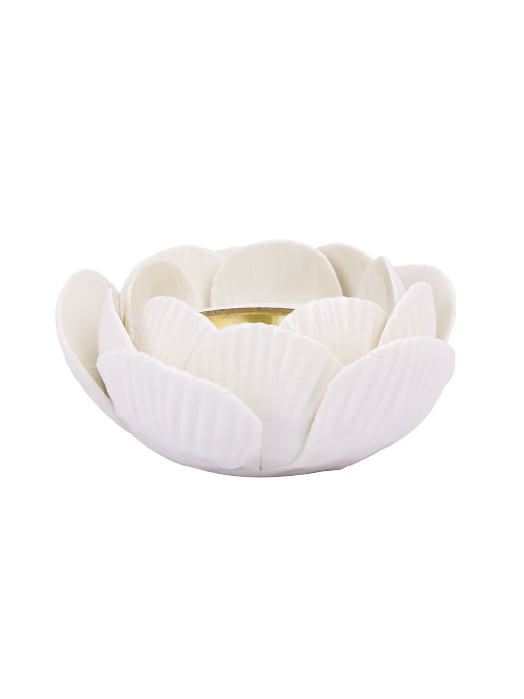 White Floral Designed Candle Holder