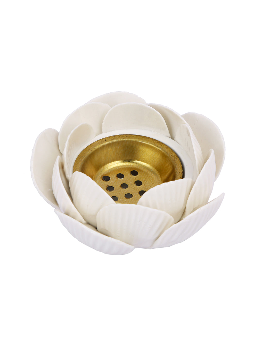 White Floral Designed Candle Holder