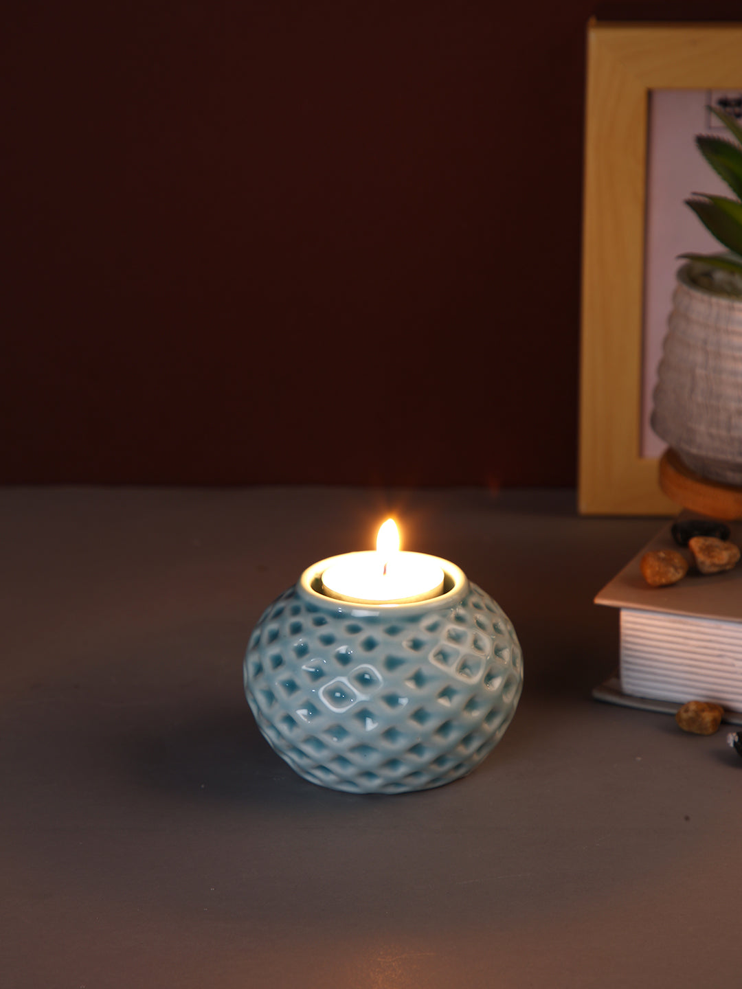 White & Pink 3 Pieces Blooming Flower Ceramic Candle Holder