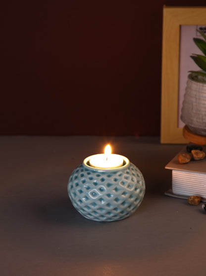 White & Pink 3 Pieces Blooming Flower Ceramic Candle Holder