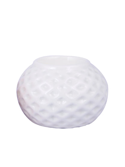 White & Pink 3 Pieces Blooming Flower Ceramic Candle Holder