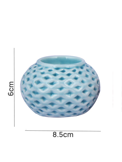 White & Pink 3 Pieces Blooming Flower Ceramic Candle Holder