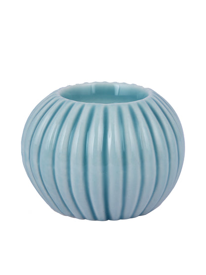 Blue Swirl Round Candle Holder