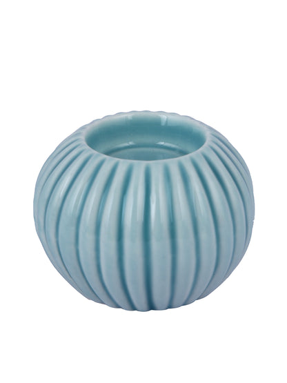 Blue Swirl Round Candle Holder