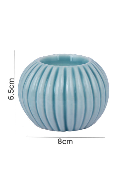 Blue Swirl Round Candle Holder