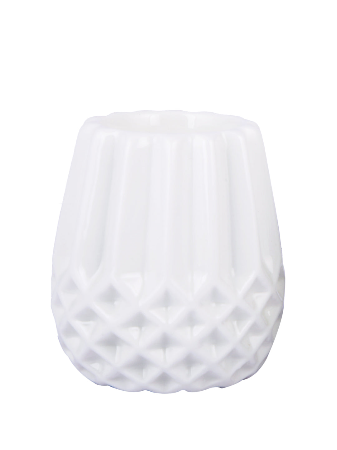 White Engraved Candle Holder