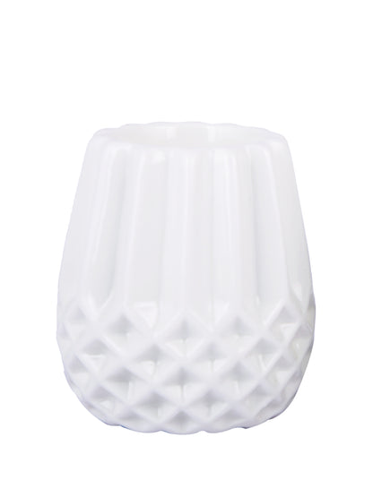 White Engraved Candle Holder