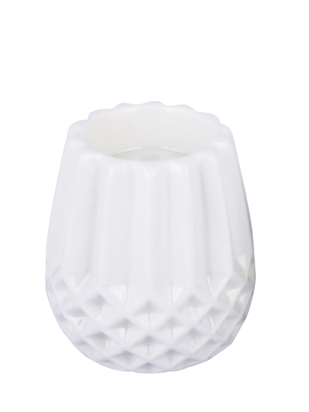 White Engraved Candle Holder