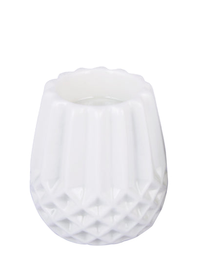 White Engraved Candle Holder