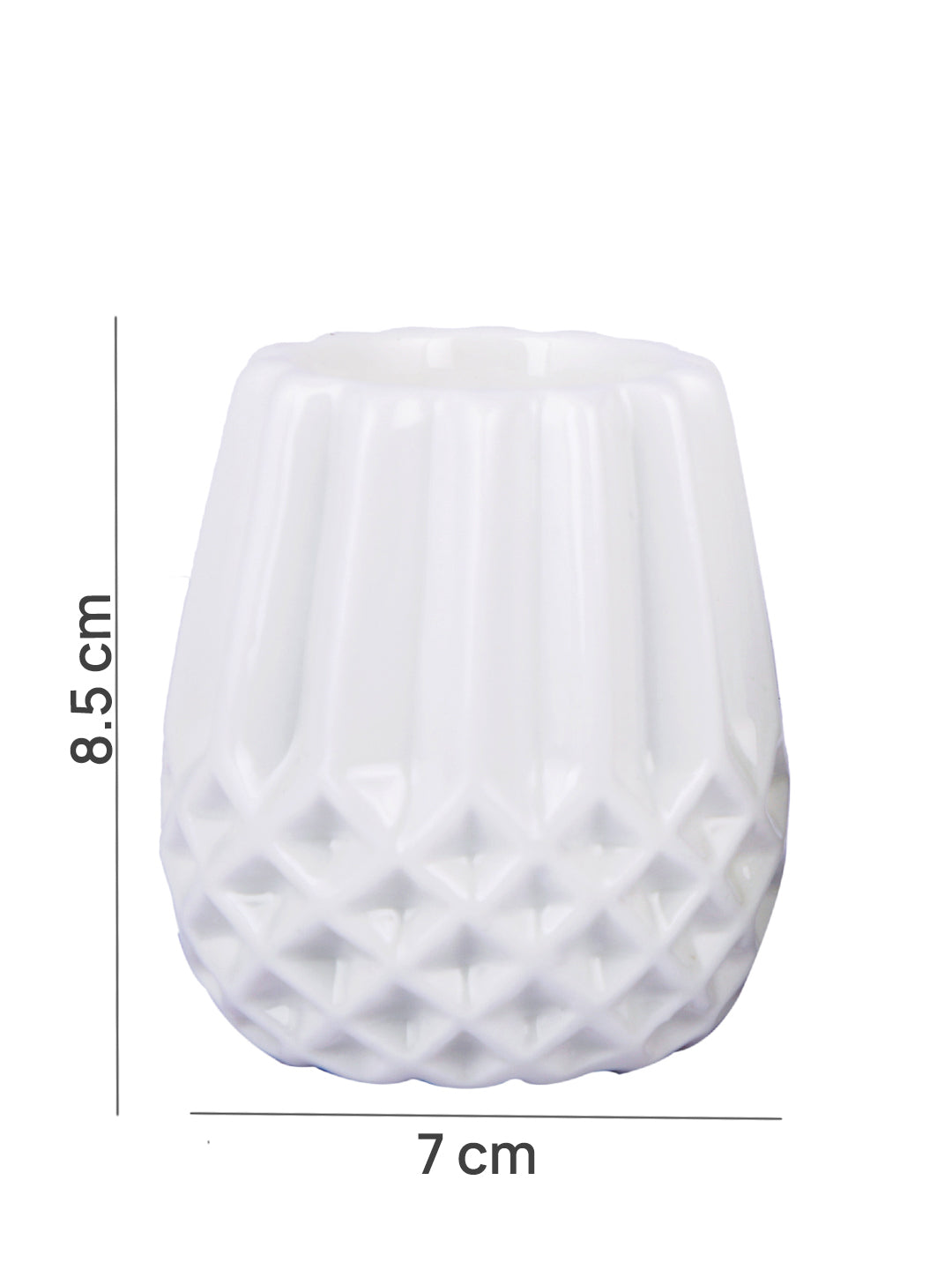 White Engraved Candle Holder
