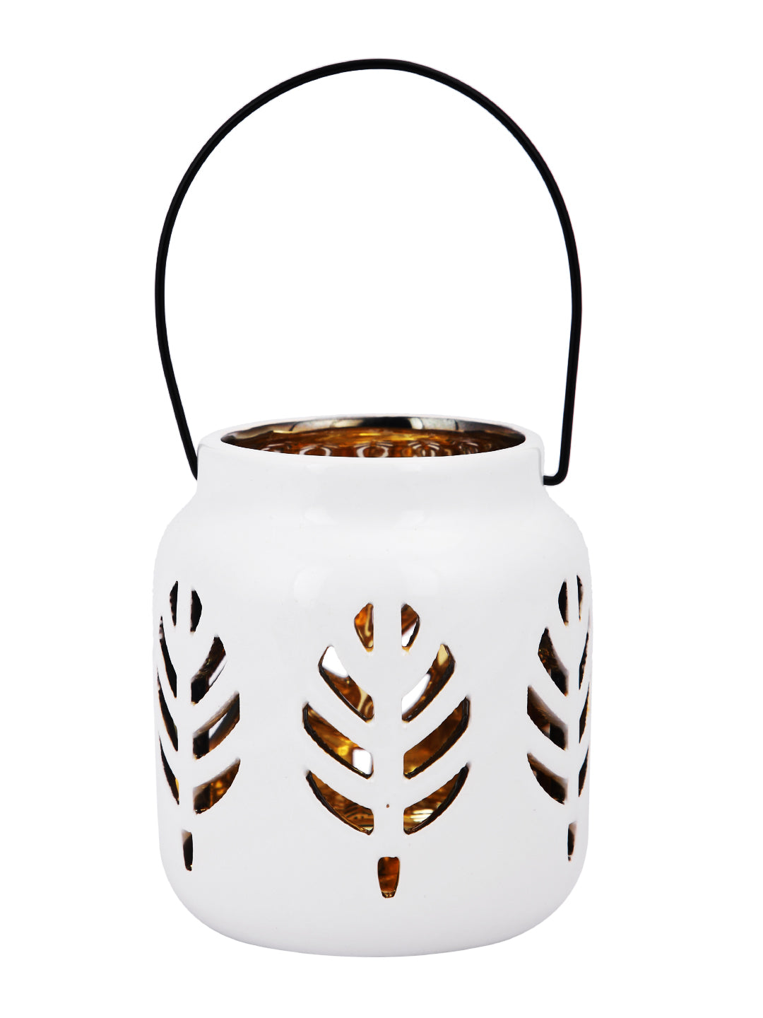 White Ceramic Flower designed Candle Holder