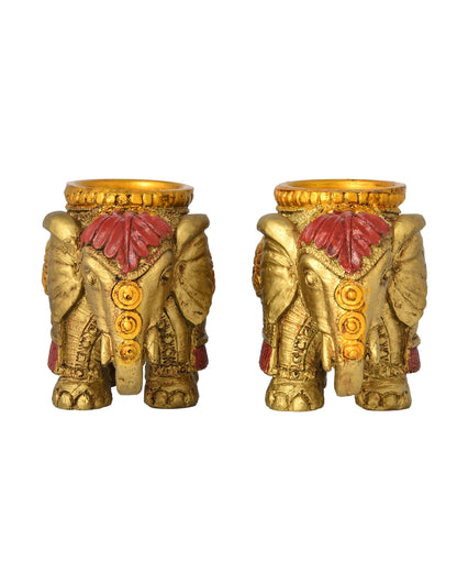 Gold-Toned Set of 2 Candle Holder