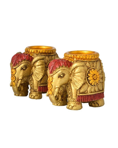 Gold-Toned Set of 2 Candle Holder